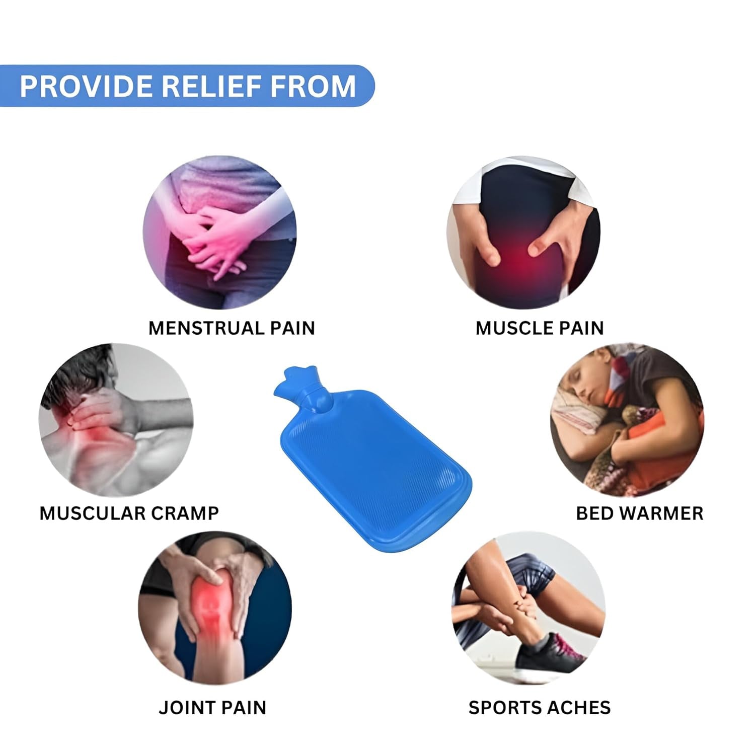 Soft reusable hot water bag for home muscle relaxation and warmth