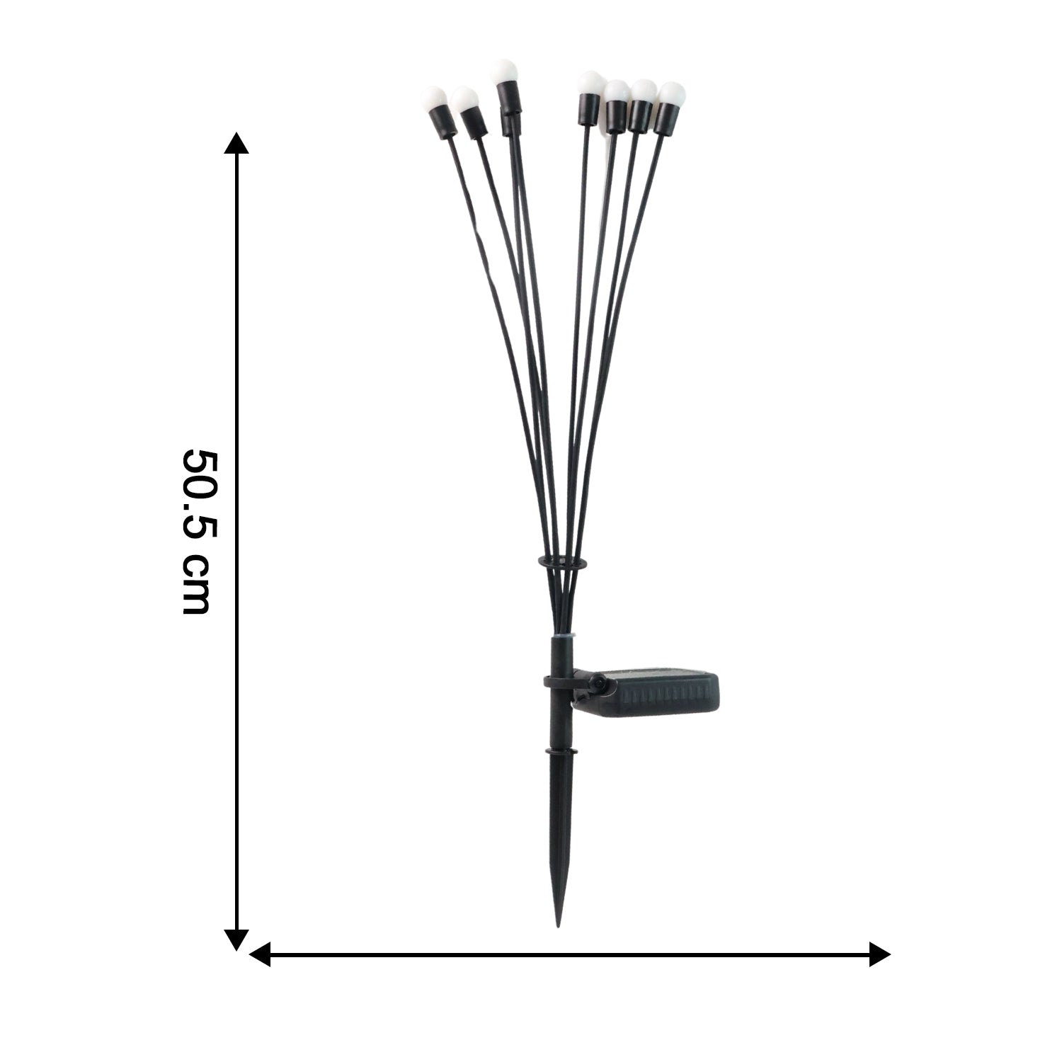 Ground stake solar LED garden light installed in lawn