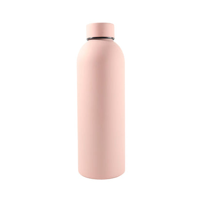 Eco-friendly reusable pink stainless steel bottle with double wall insulation
