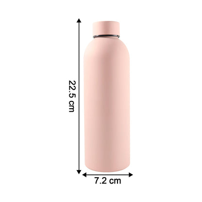 Pink insulated water bottle with stainless steel body for hot and cold drinks