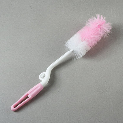 Close-up of bottle cleaning brush bristles for tough stain removal