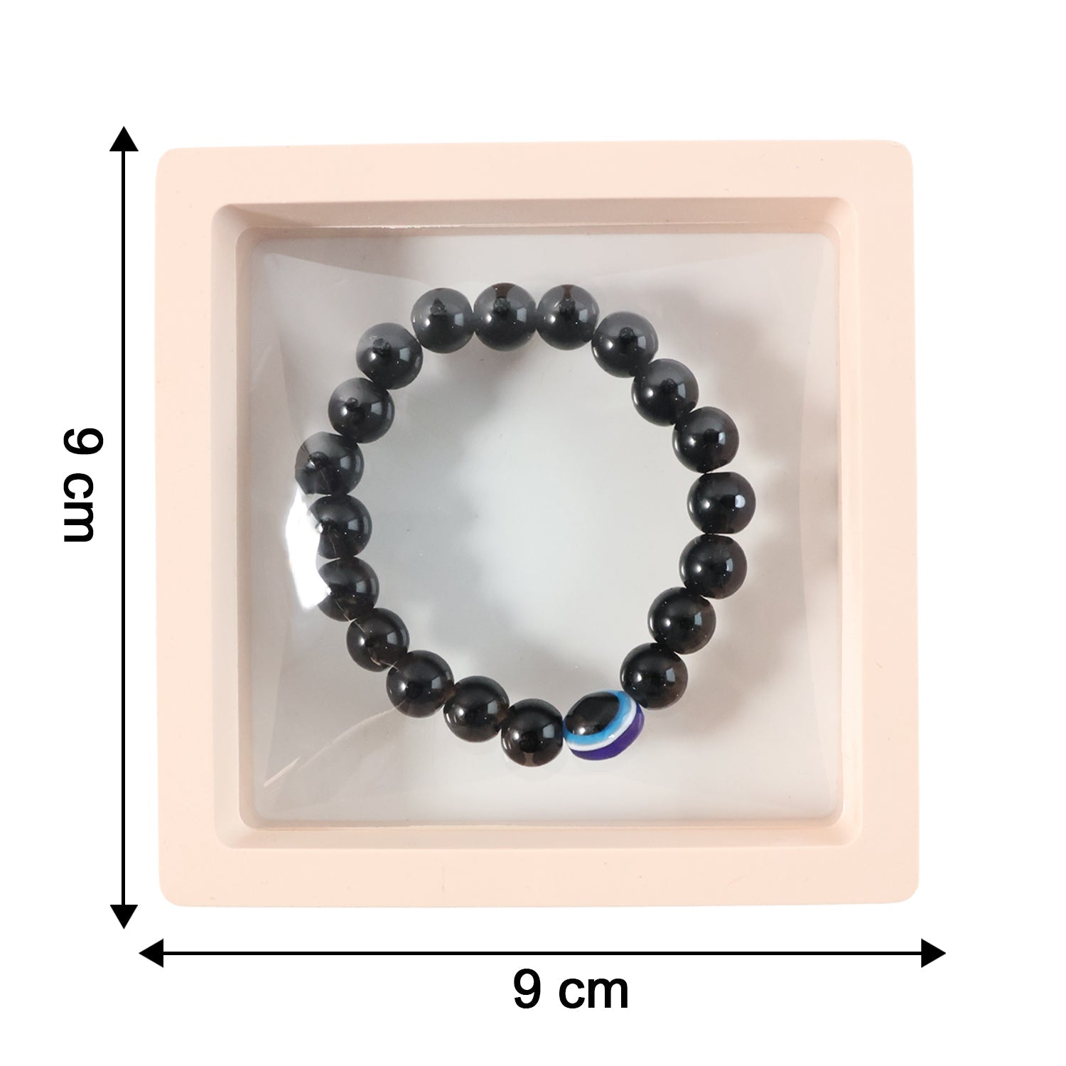 Size reference image showing comfortable fit of crystal stretch bracelet