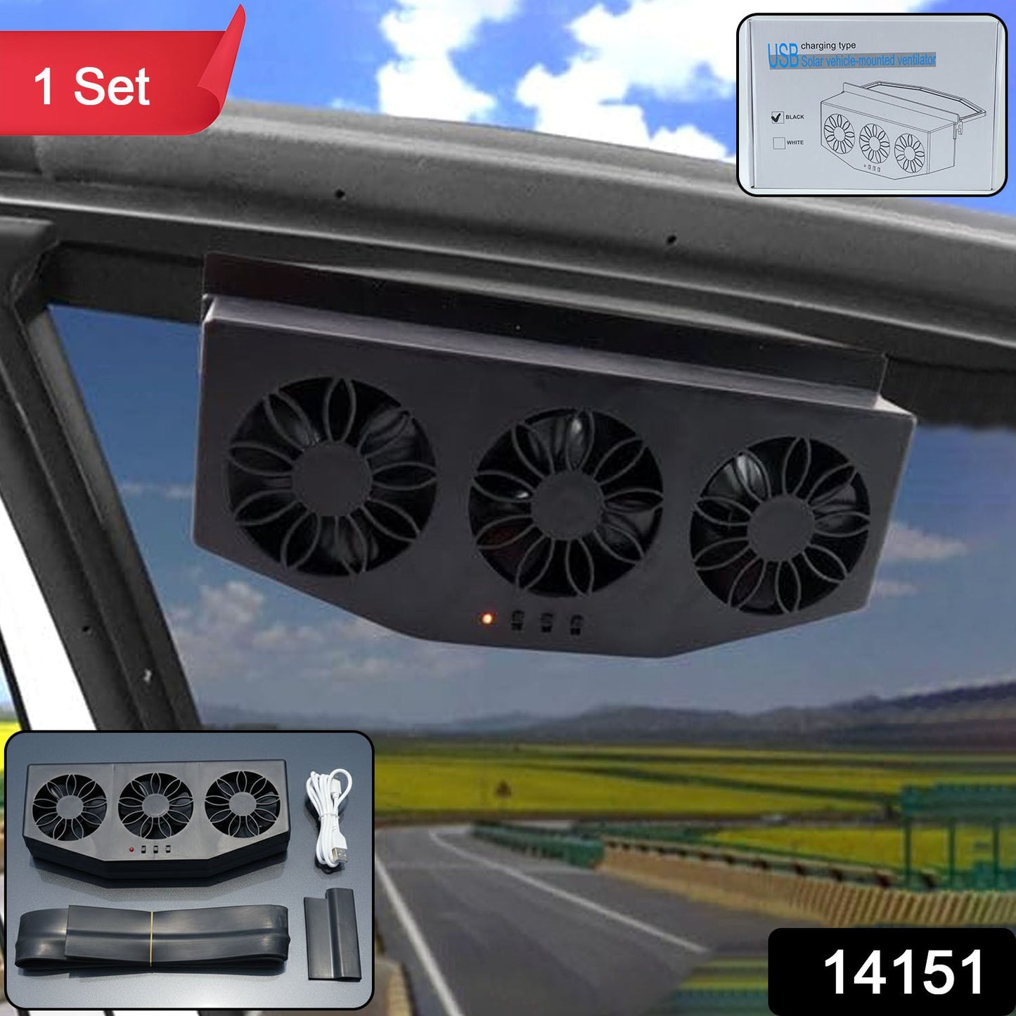 Close-up of triple turbine fans in car exhaust ventilation system