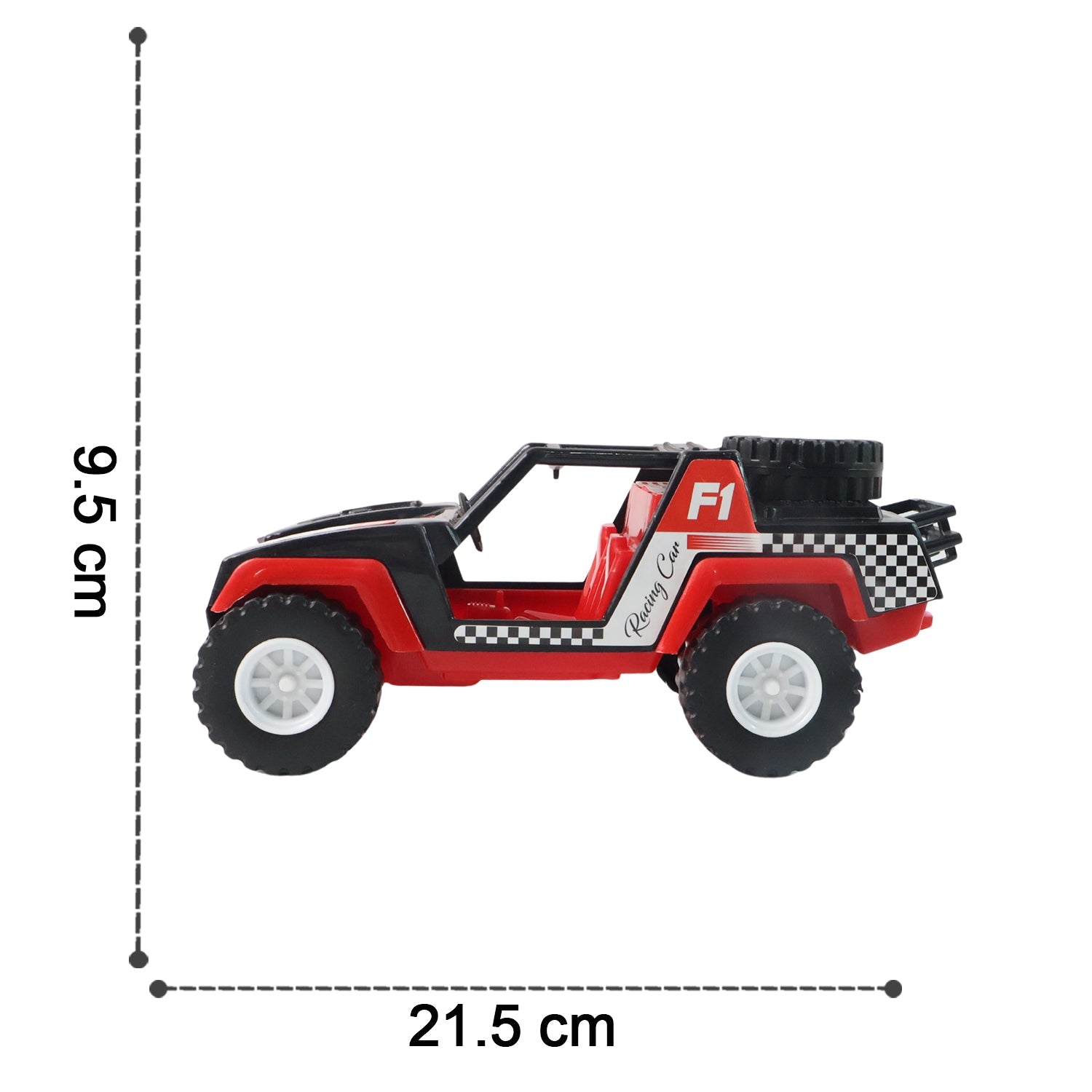 Size reference image for Funwoods Free-Wheel Racing Jeep Toy Car
