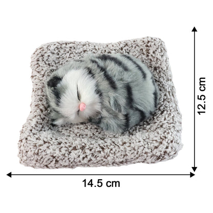 Soft interior car decor featuring a plush sleeping cat design