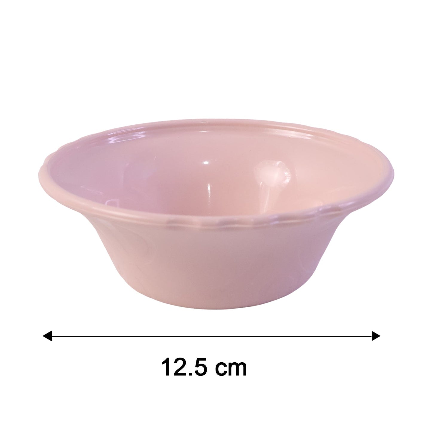 Size guide for plastic serving bowls in bright colours