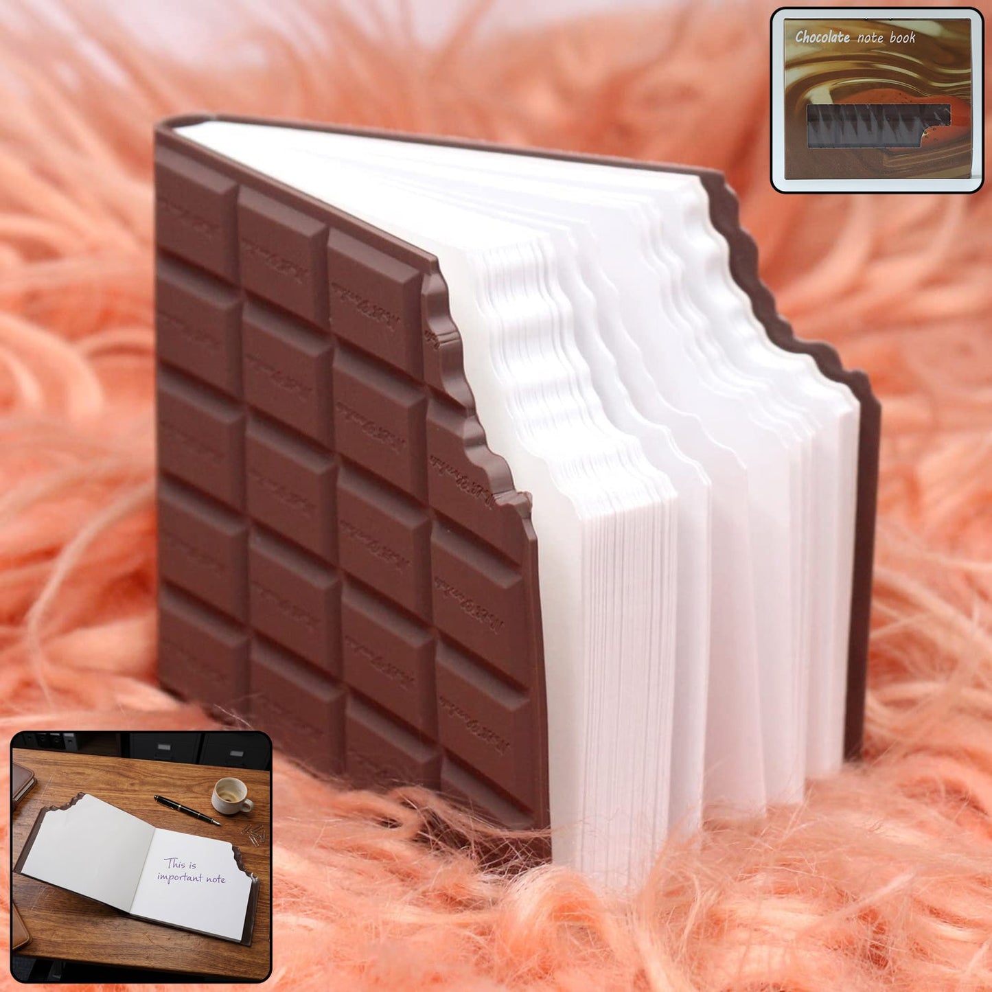 Chocolate-shaped notebook with creative design for kids and adults