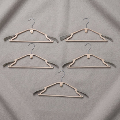Sturdy plastic clothes hangers for daily wardrobe use