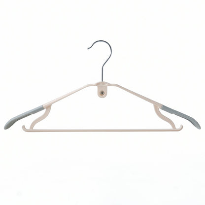 Space-saving plastic hangers for closet organization