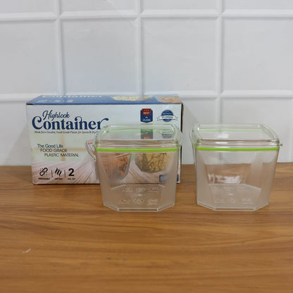 Food storage containers in use holding nuts and spices