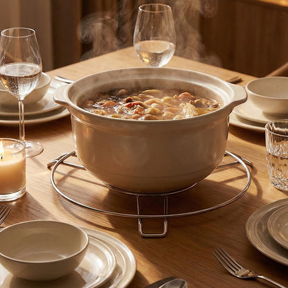 Heatproof stainless steel hot pot stand for safe cooking