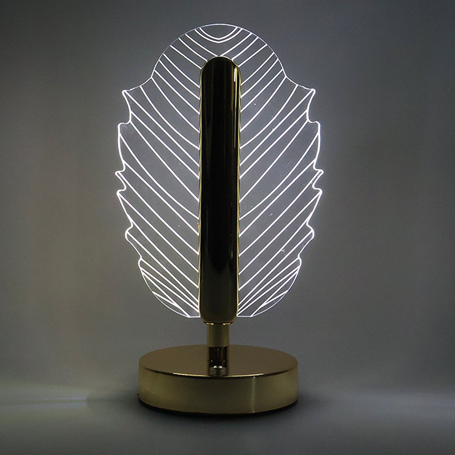 Elegant leaf design crystal table lamp with warm glow LED