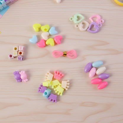 DIY craft kit with assorted beads and elastic thread for jewellery making
