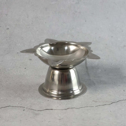 Elegant big stainless steel diya holder for oil and ghee lamps