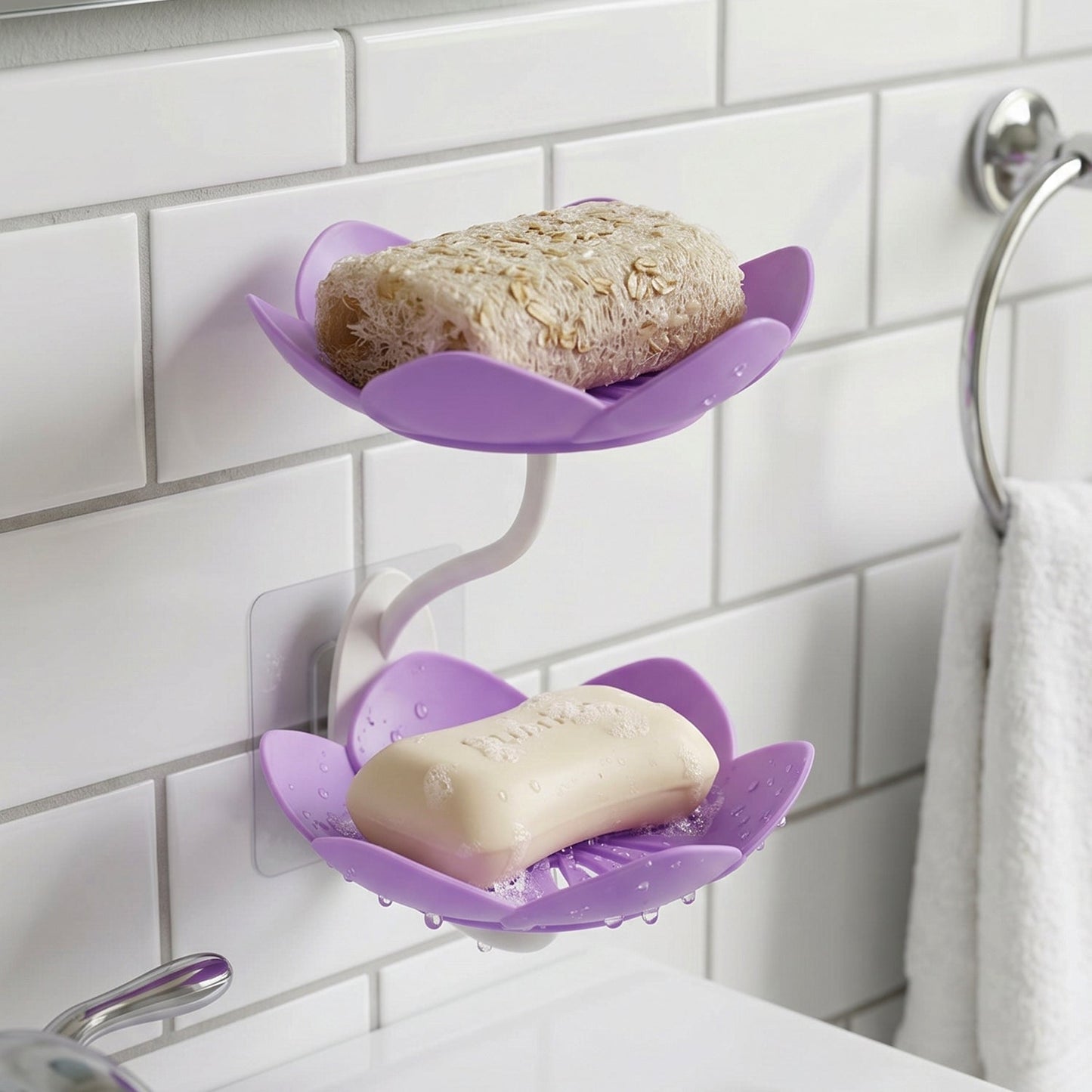 Double layer soap dish with drainage