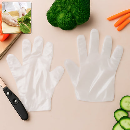Pack of 100 disposable eco-friendly kitchen gloves for safe handling