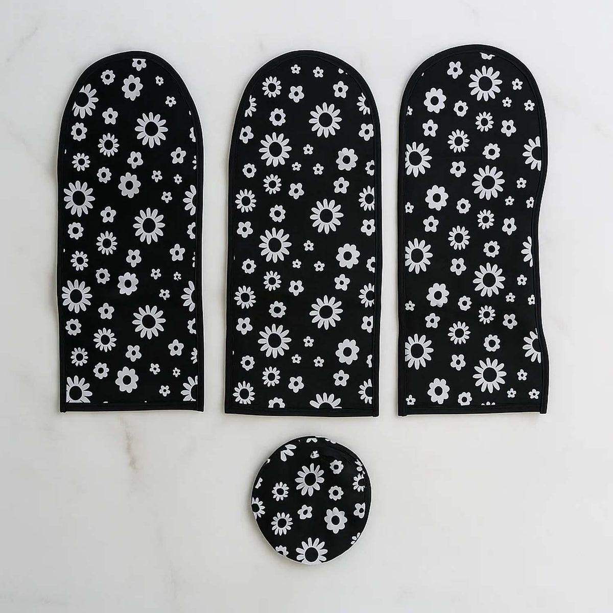 Complete 4-piece set of ceiling fan blade and motor dust covers