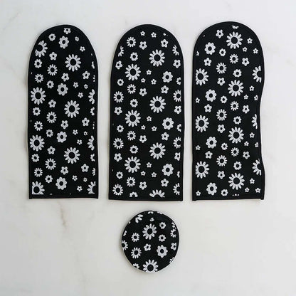 Complete 4-piece set of ceiling fan blade and motor dust covers