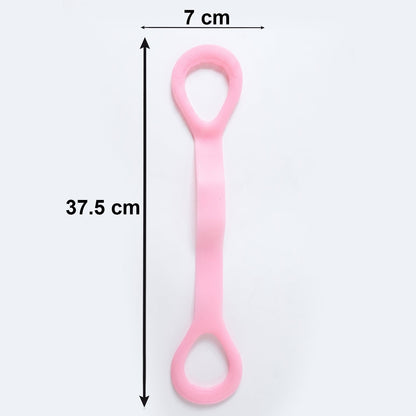 Blue silicone resistance band for fitness training
