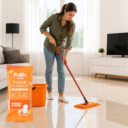 Floor cleaner solution providing streak-free shine on tiles and marble floors
