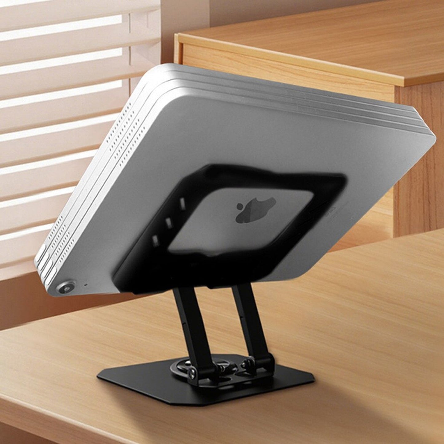 Metal construction of foldable tablet stand