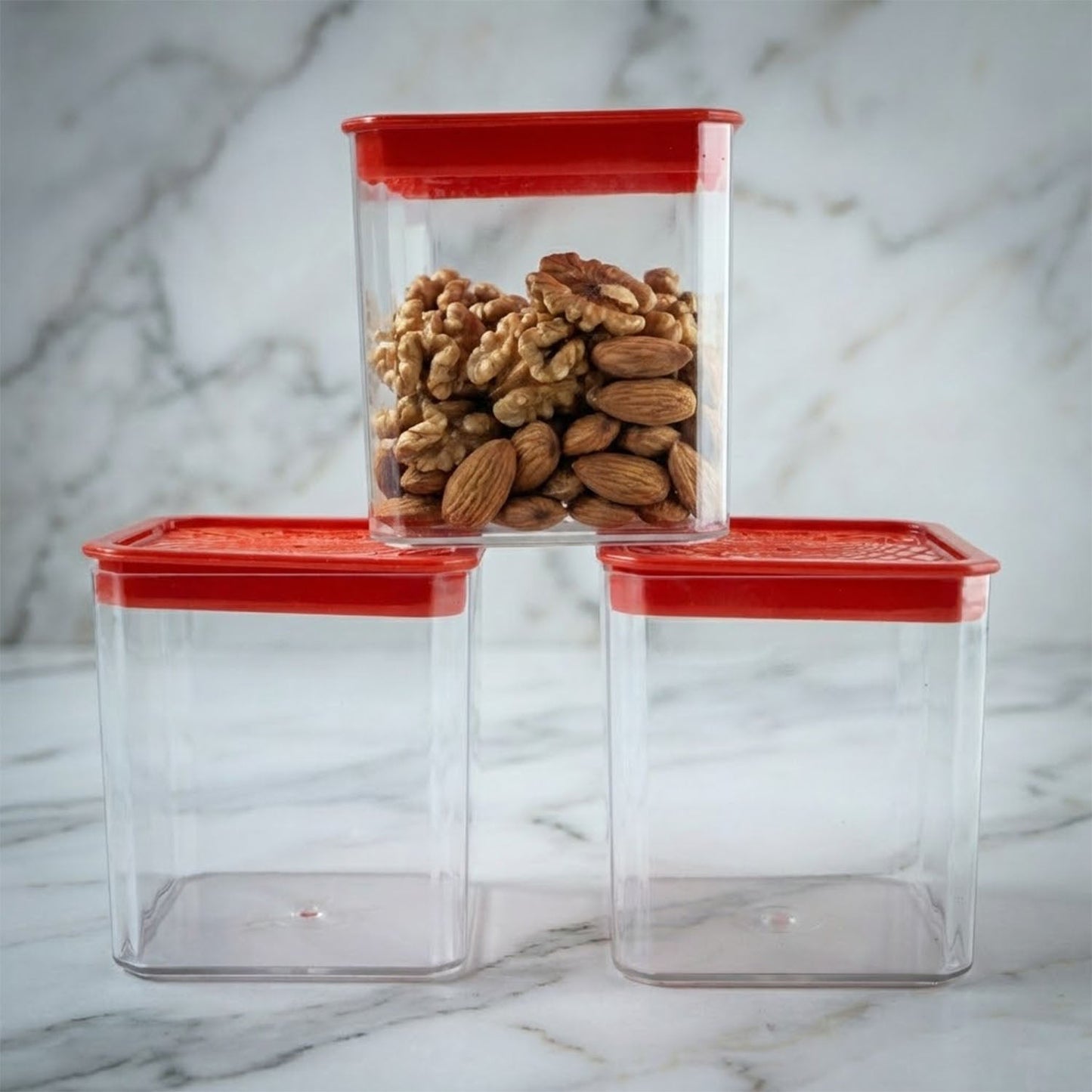 Compact storage container set, perfect for kitchen pantry organisation