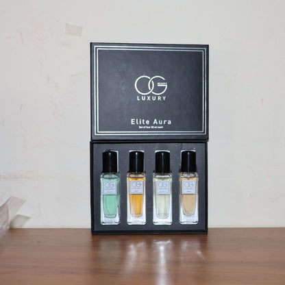 Lifestyle image of OG Beauty Luxury Perfume Gift Set with four fragrances