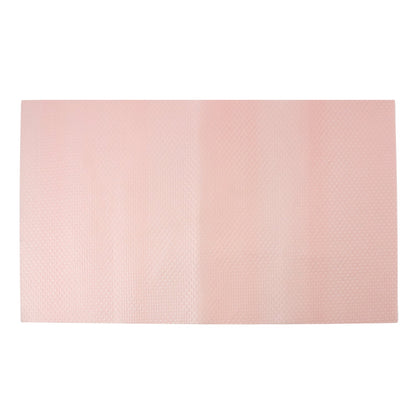 Clear organizer mat providing hygienic surface protection for fridge shelves