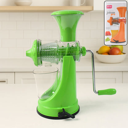 Manual hand press juicer with fruit and vegetable juicing function