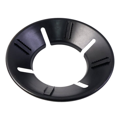 Gas stove pan placed over flame protector ring for even cooking