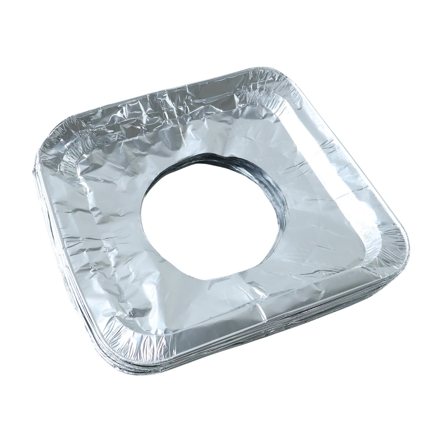 Disposable aluminium stove protector cover placed on gas burner