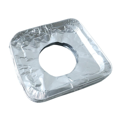 Disposable aluminium stove protector cover placed on gas burner