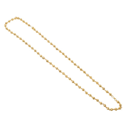 Stylish gold tone long bead chain necklace for versatile daily wear