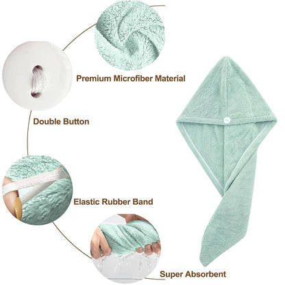 Mixed design hair drying towel wrap featuring textured patterns