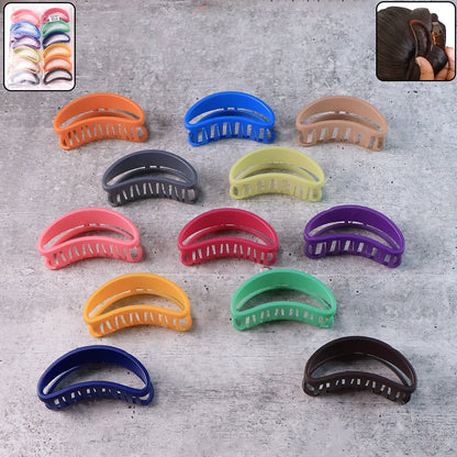 Set of 12 durable matte plastic hair clips for hair styling and grip