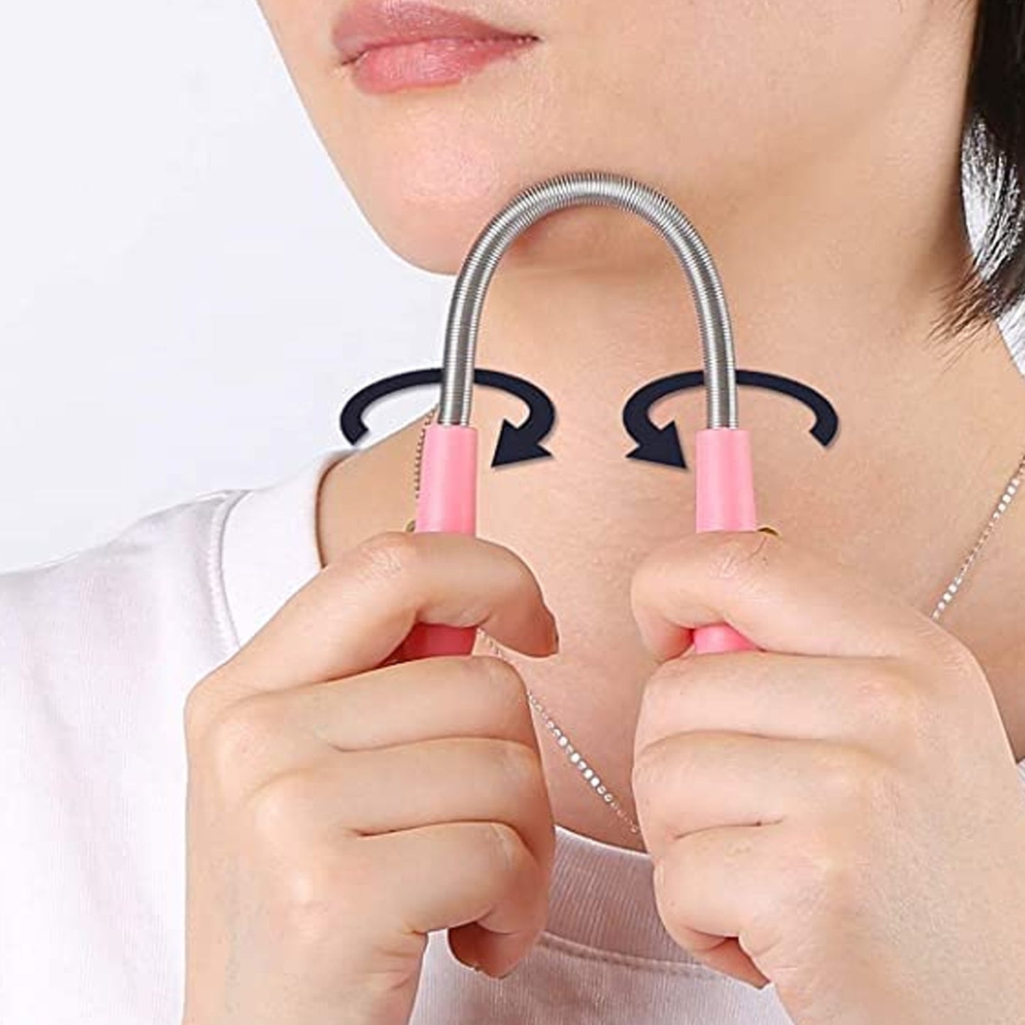 Front view of the stainless steel Facial Hair Remover Tool