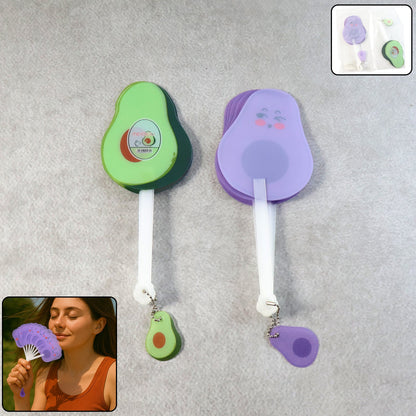 Foldable pocket fan folded and compact ready to carry