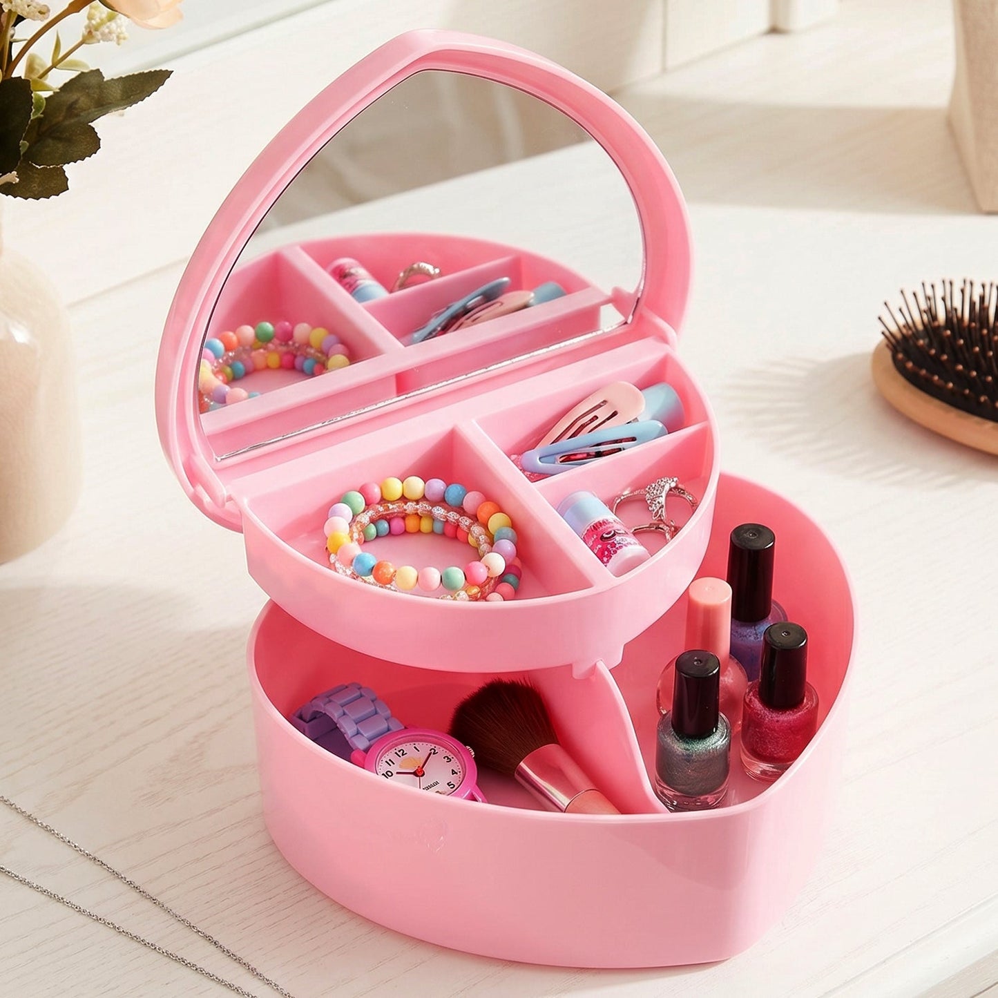 Jewelry case with multi-layer compartments