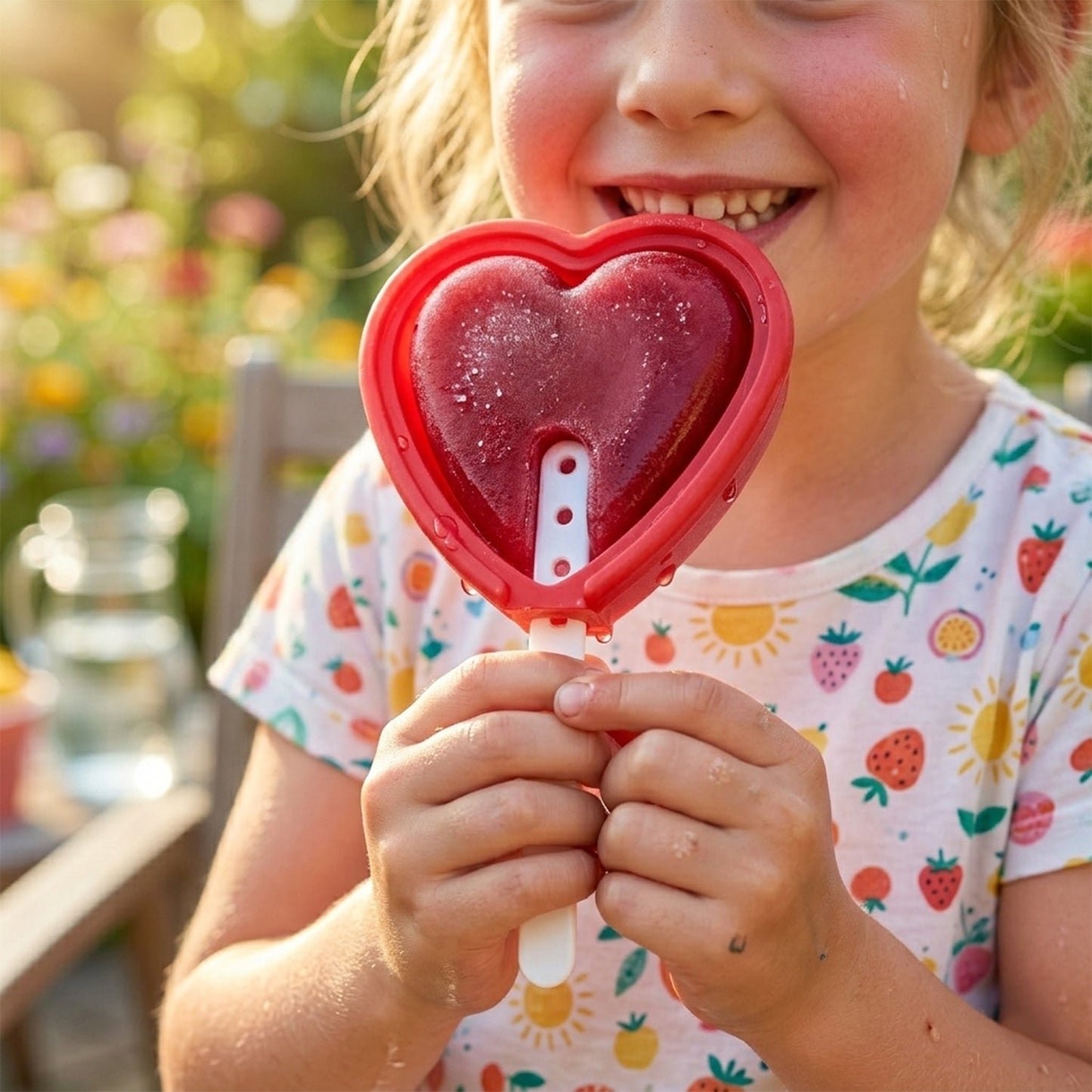 Flexible heart-shaped silicone popsicle molds for easy release