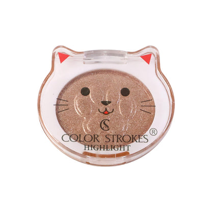 Lightweight shimmer highlighter in a travel-friendly compact