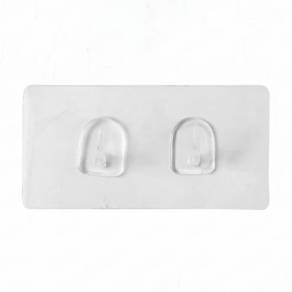 Transparent dual hook adhesive wall mount