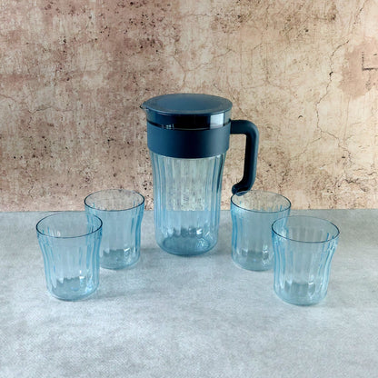 Plastic jug with glasses set for home dining