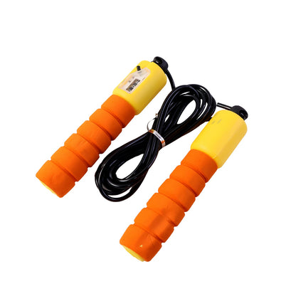 Lightweight adjustable fitness jump rope used in gym environment