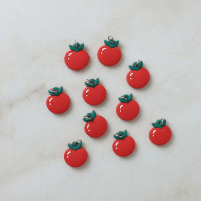 Red apple charm key holder for keys or bags