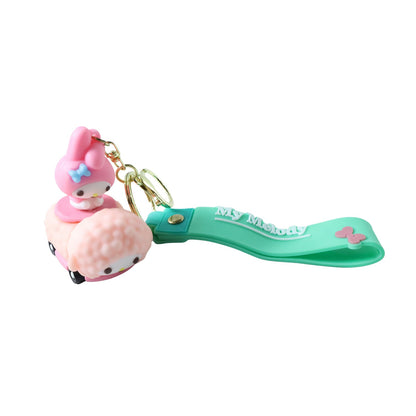 Toy-style cartoon character silicone keychain for keys and bags