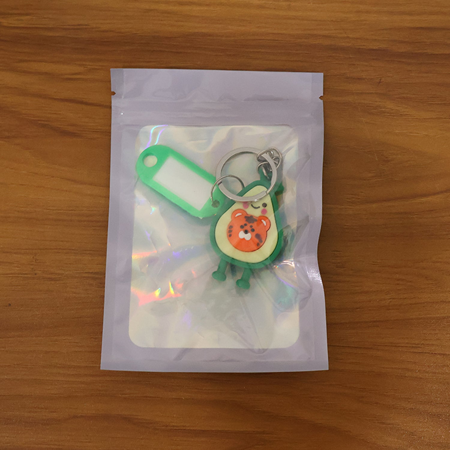 Variety of cartoon character keychains with metal rings and ID tags