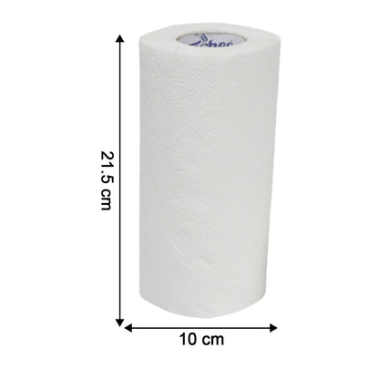 Close-up showing sheet size and perforation on Freshee kitchen paper towel roll