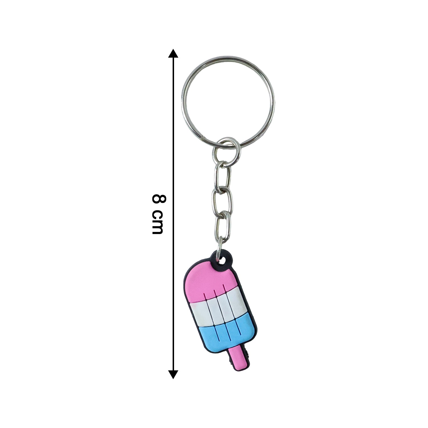 Colorful popsicle keychain cartoon style with sturdy key ring