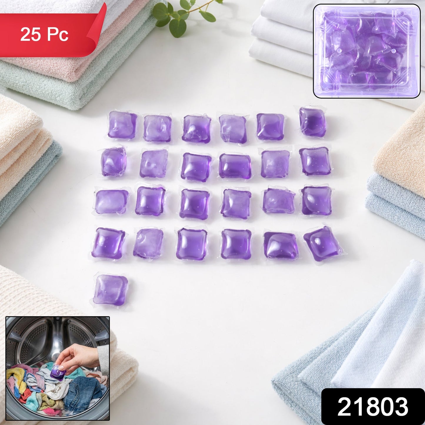Close-up of laundry detergent pods dissolving in water