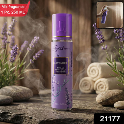 Signature lavender room and car freshener spray in elegant bottle design